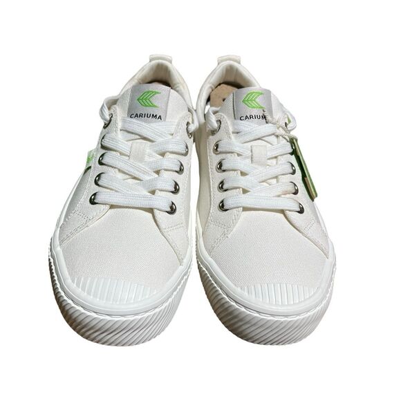 Cariuma OCA Low Shoes Mens 7 White Canvas Preppy Sneaker Lace Up Womens 8.5 - Picture 4 of 10